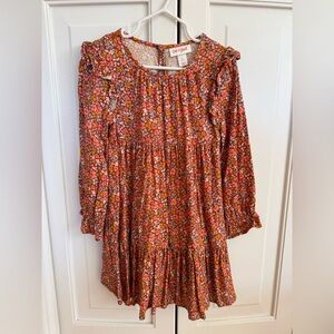 Cat & Jack Girls' Rust Floral Ruffle Dress